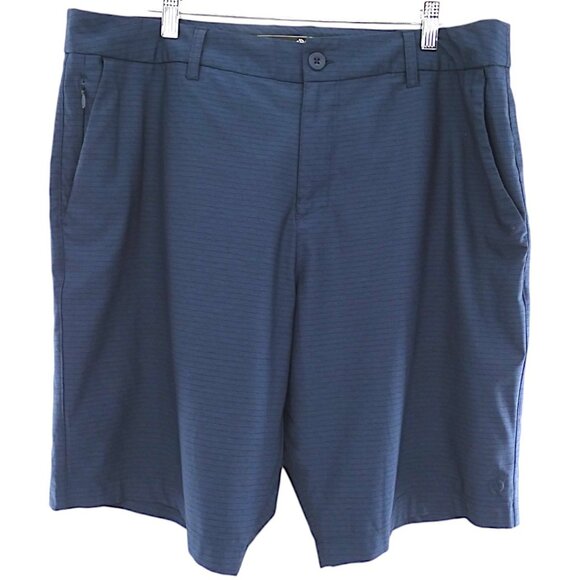 Hang Ten Navy Stretch Golf Shorts 36 Coastal Prep Sportycore Travelwear - Picture 1 of 8